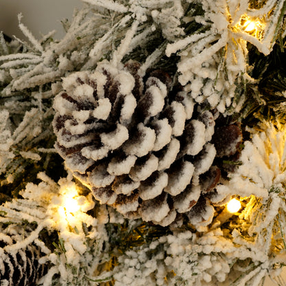 Deluxe 4-Piece Pre-Lit Christmas Tree & Garland Set | LED Entrance & Flower Decor