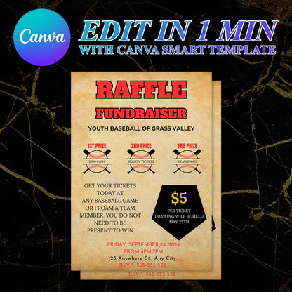 Raffle Ticket Fundraiser Flyer Template CreativeRino