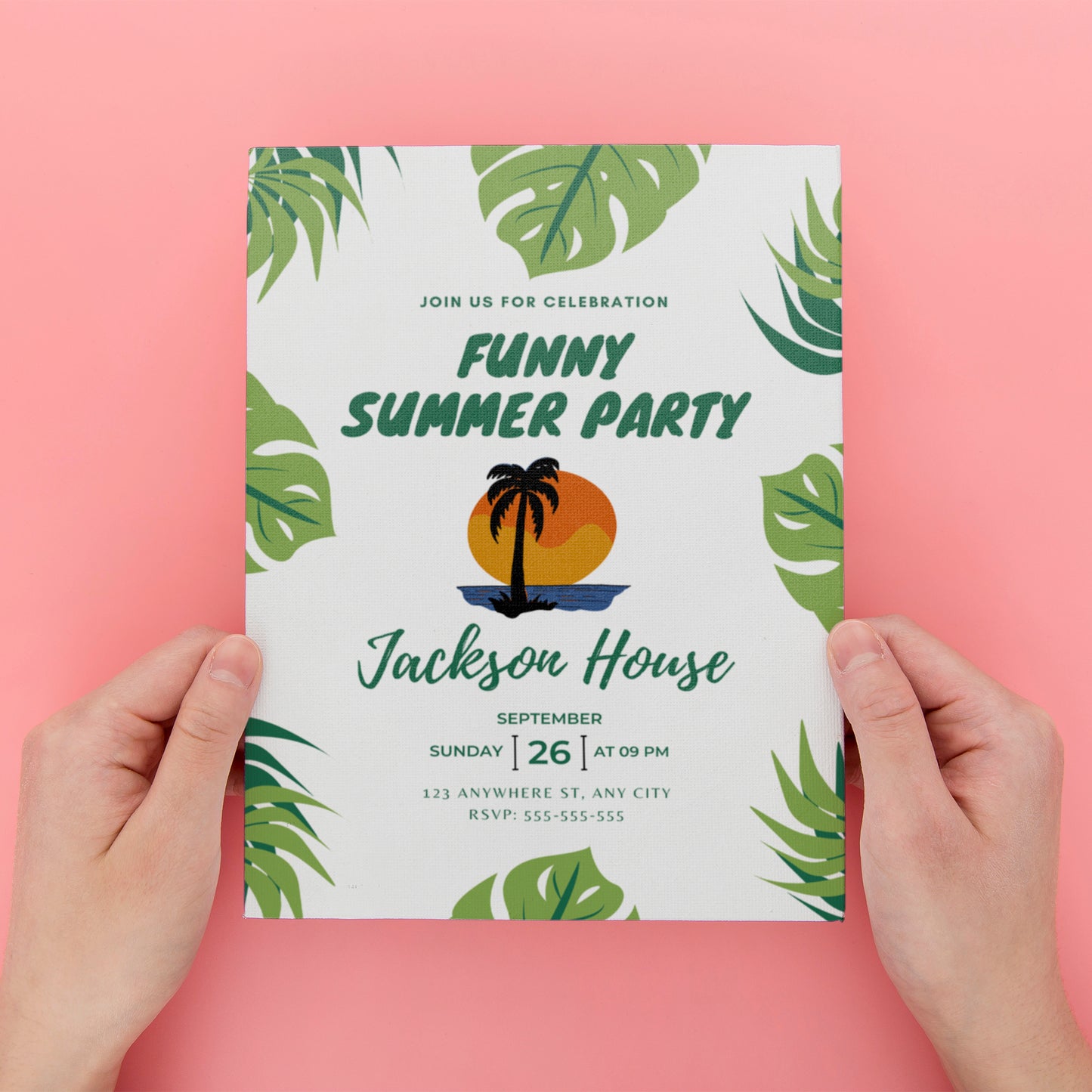 Funny Summer Party Invite | Summer Party Invitation Canva Template