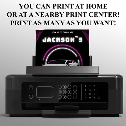 Lamborghini Sport Race Car Birthday Invitation Template - CreativeRino