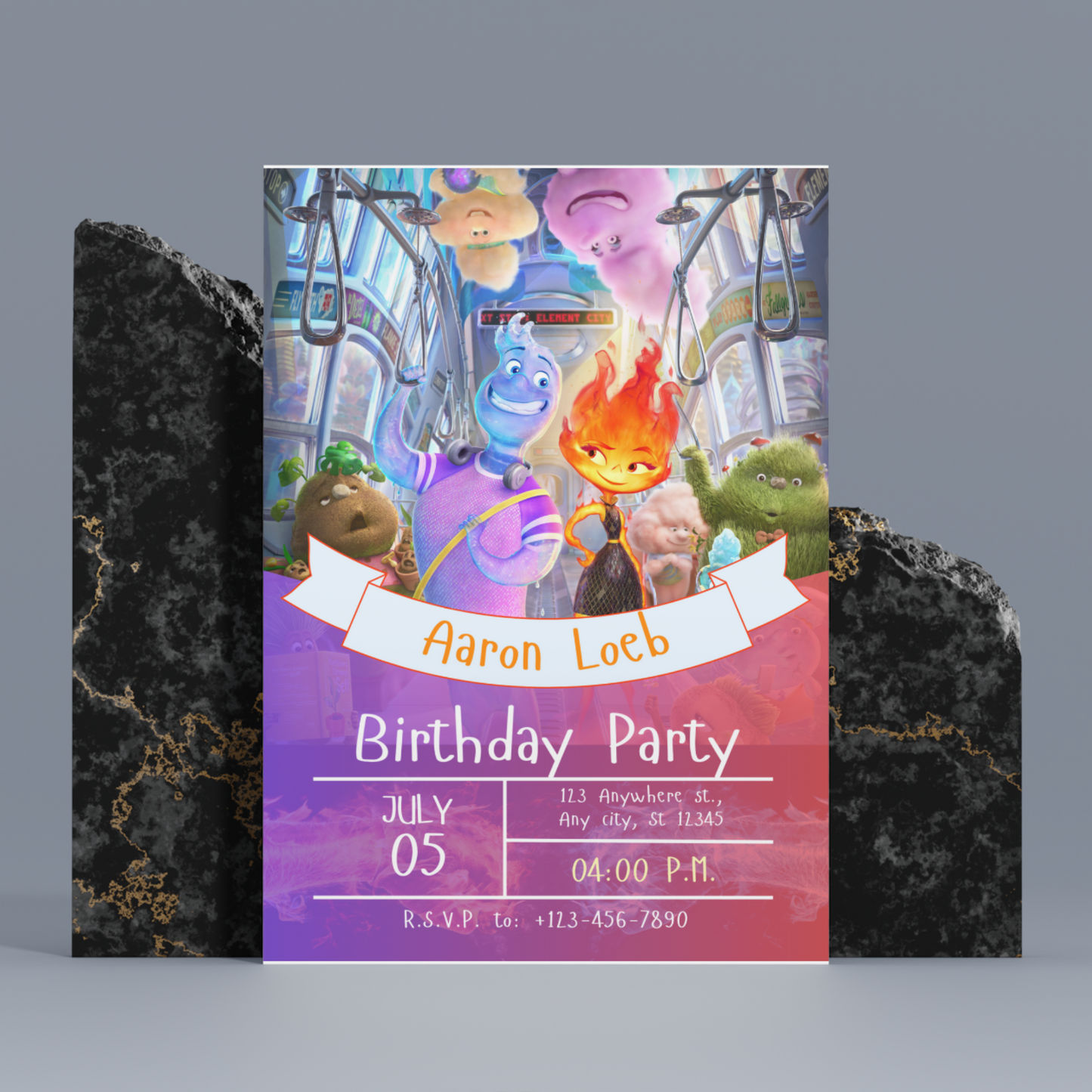 Elemental Birthday Party Invitation Template