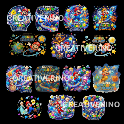 Super Mario Galaxy PNG | Mario Space Theme Clipart | Prncess Rosaline Peach Yoshi Luigi CreativeRino