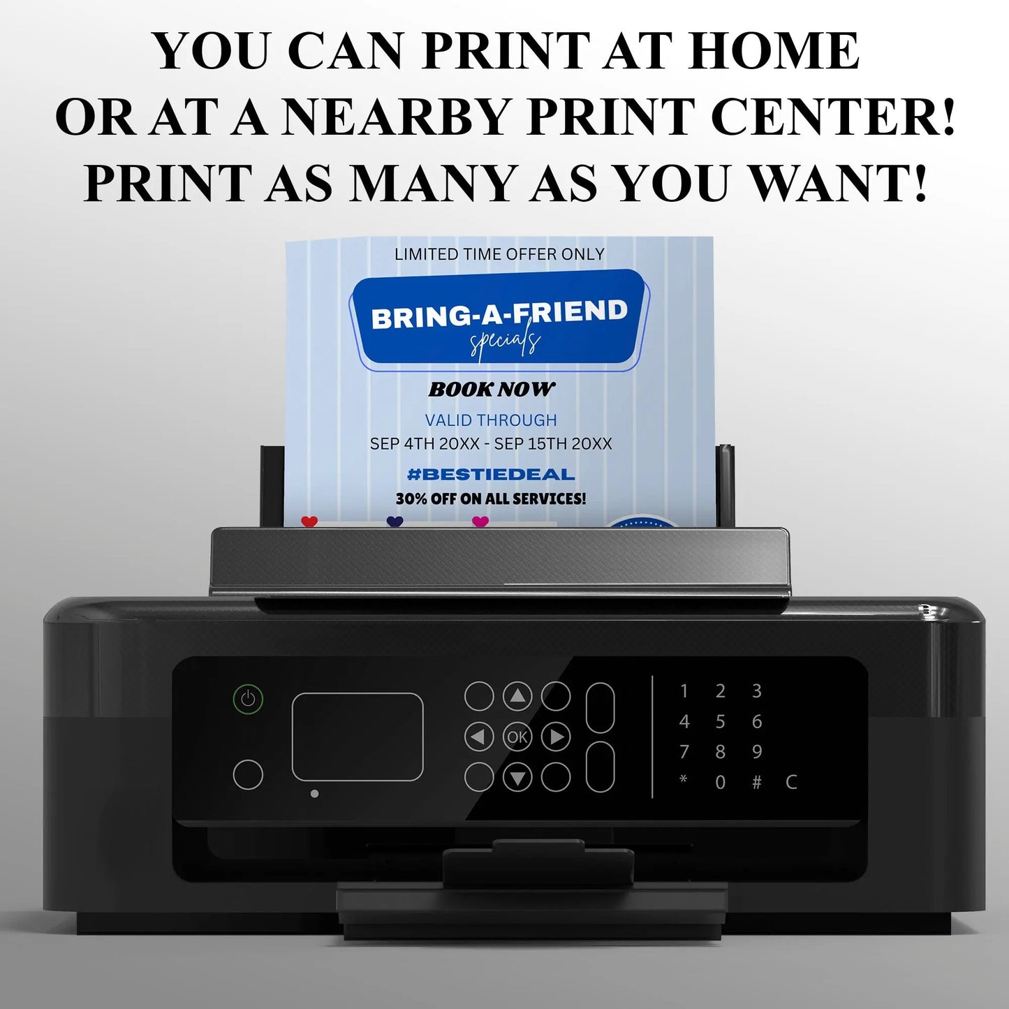 Bring A Bestie Special Flyer Template | Bring A Friend Social Media Flyer CreativeRino