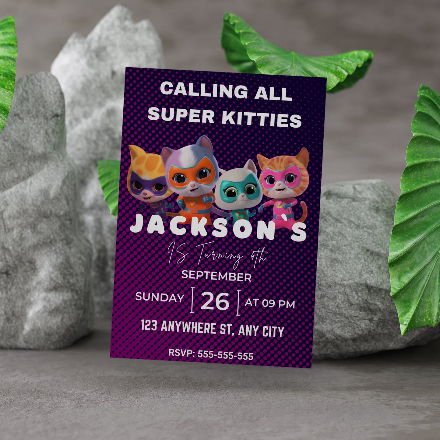 Superkitties Birthday Invitation Template