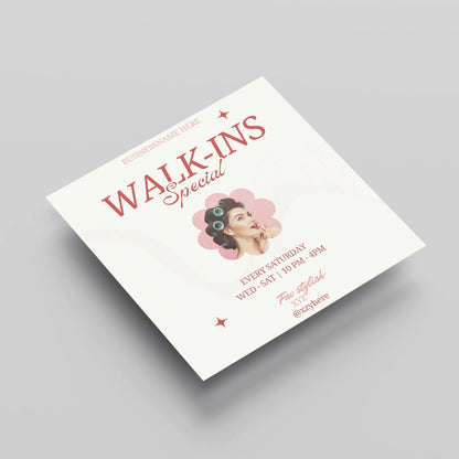 Walk Ins Welcome Flyer Canva Template | Social Media Flyer Template CreativeRino
