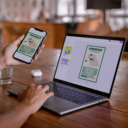 Cornhole Tournament Flyer Template | Cornhole Tournament Fundraiser Flyer CreativeRino