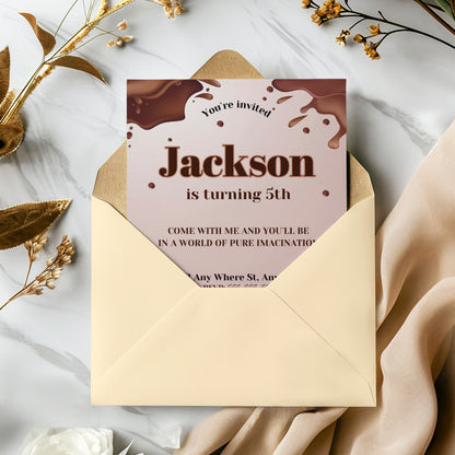 Chocolate Factory Birthday Invitation Template - CreativeRino