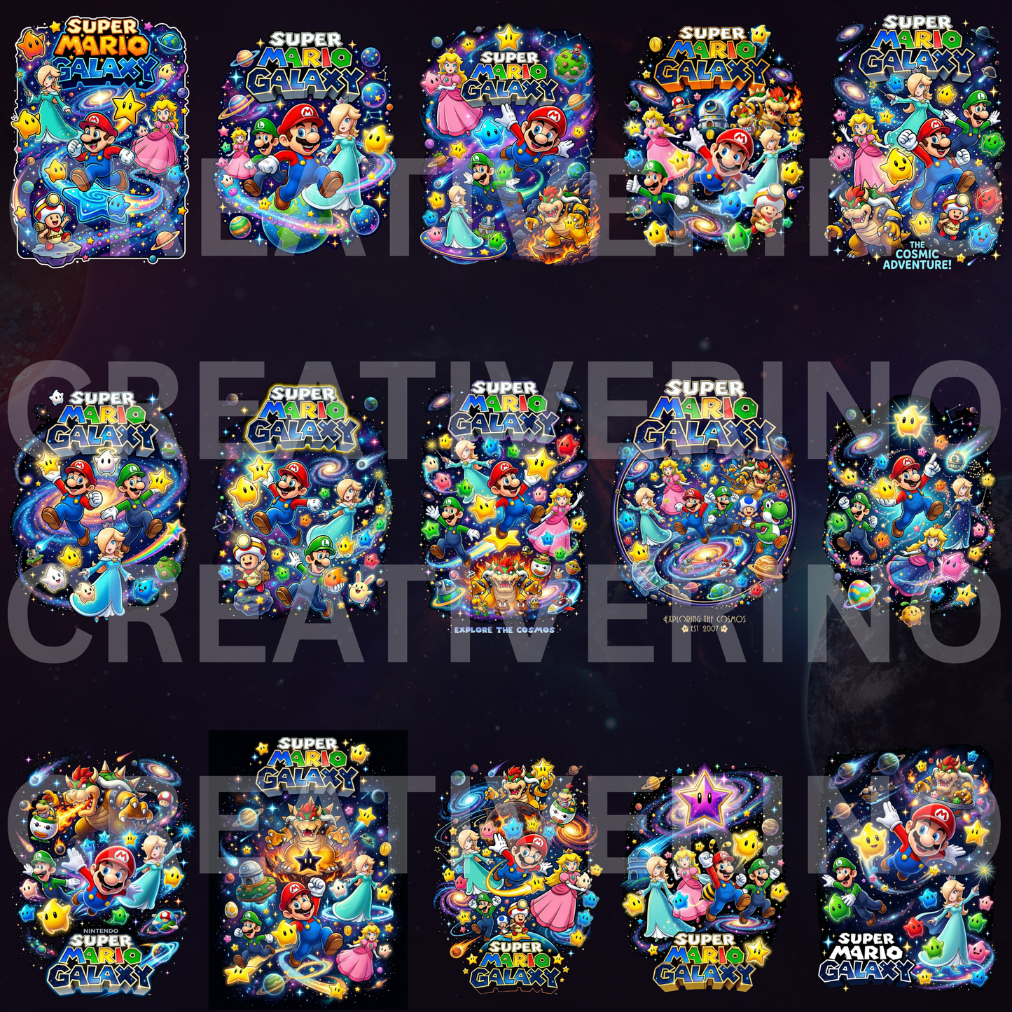 Super Mario Galaxy Movie PNG Bundle | Mario Characters Clipart CreativeRino
