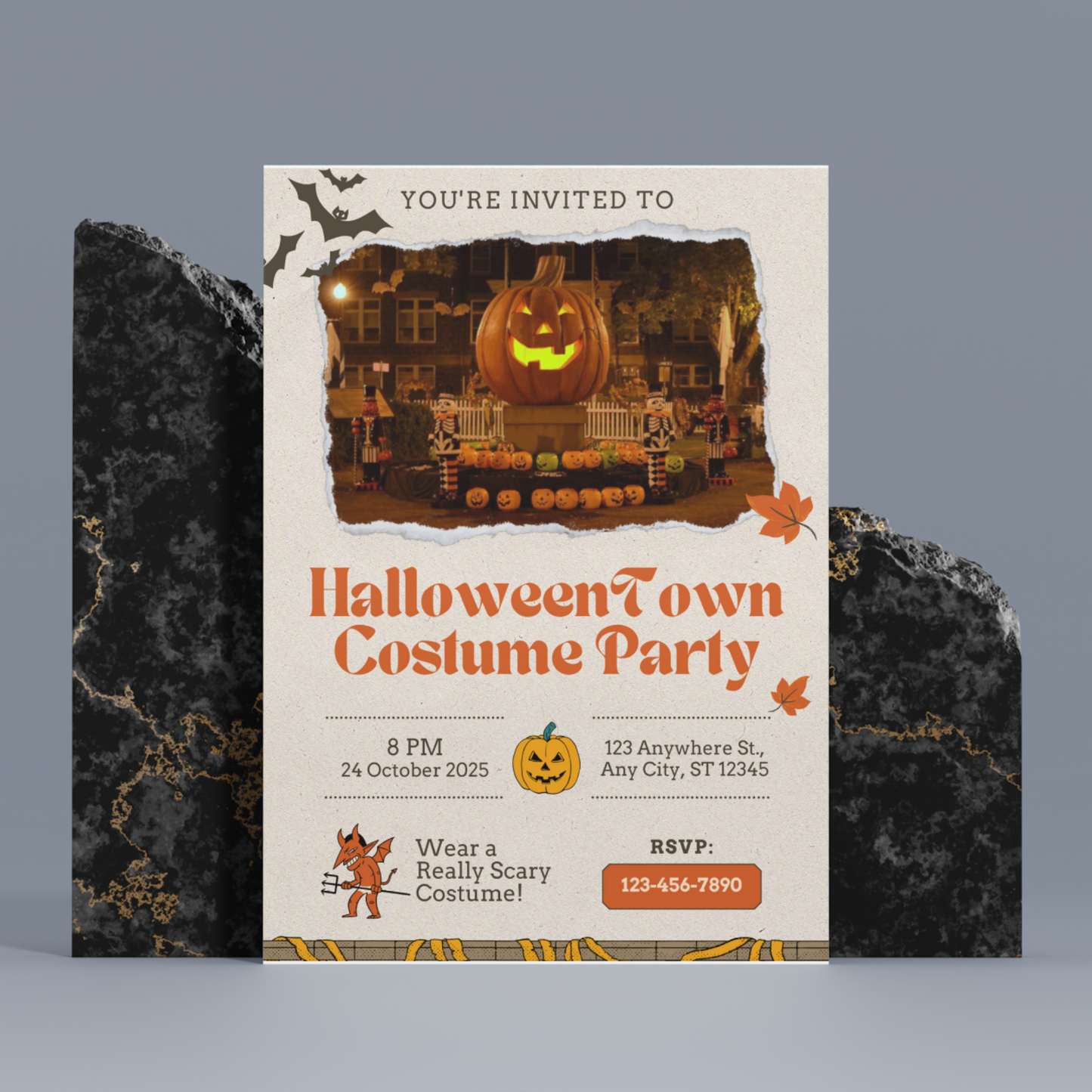 Spirit of Halloweentown Costume Party Invitation Template