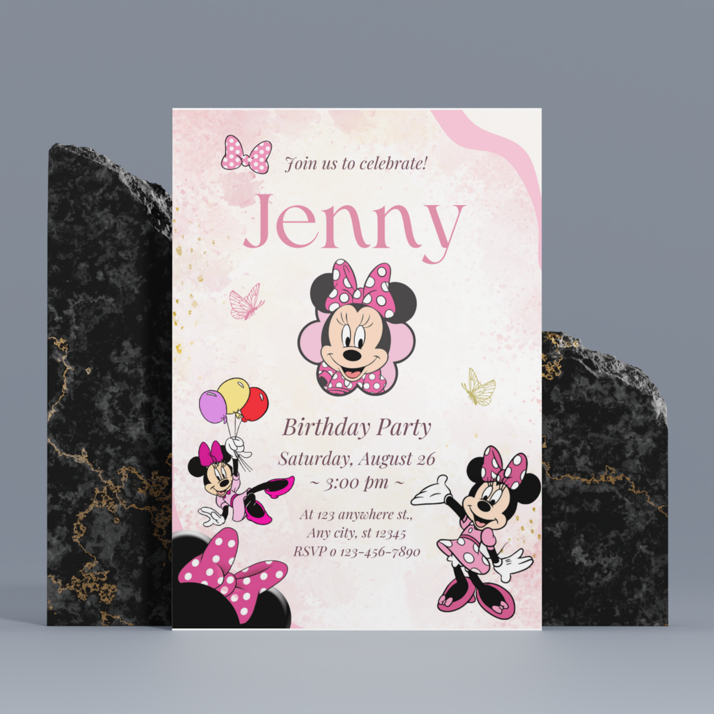 Minnie Mouse Birthday Invitation Template