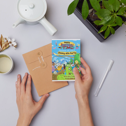 Adventure Time Birthday Invitation Template - CreativeRino