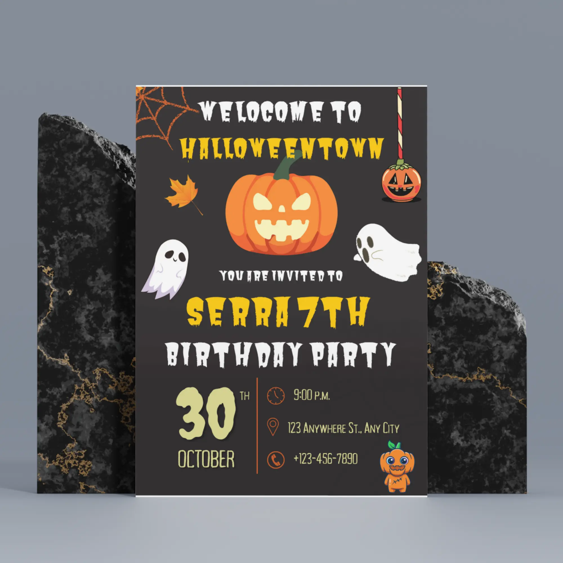 Halloweentown Birthday Party Invitation Template - CreativeRino
