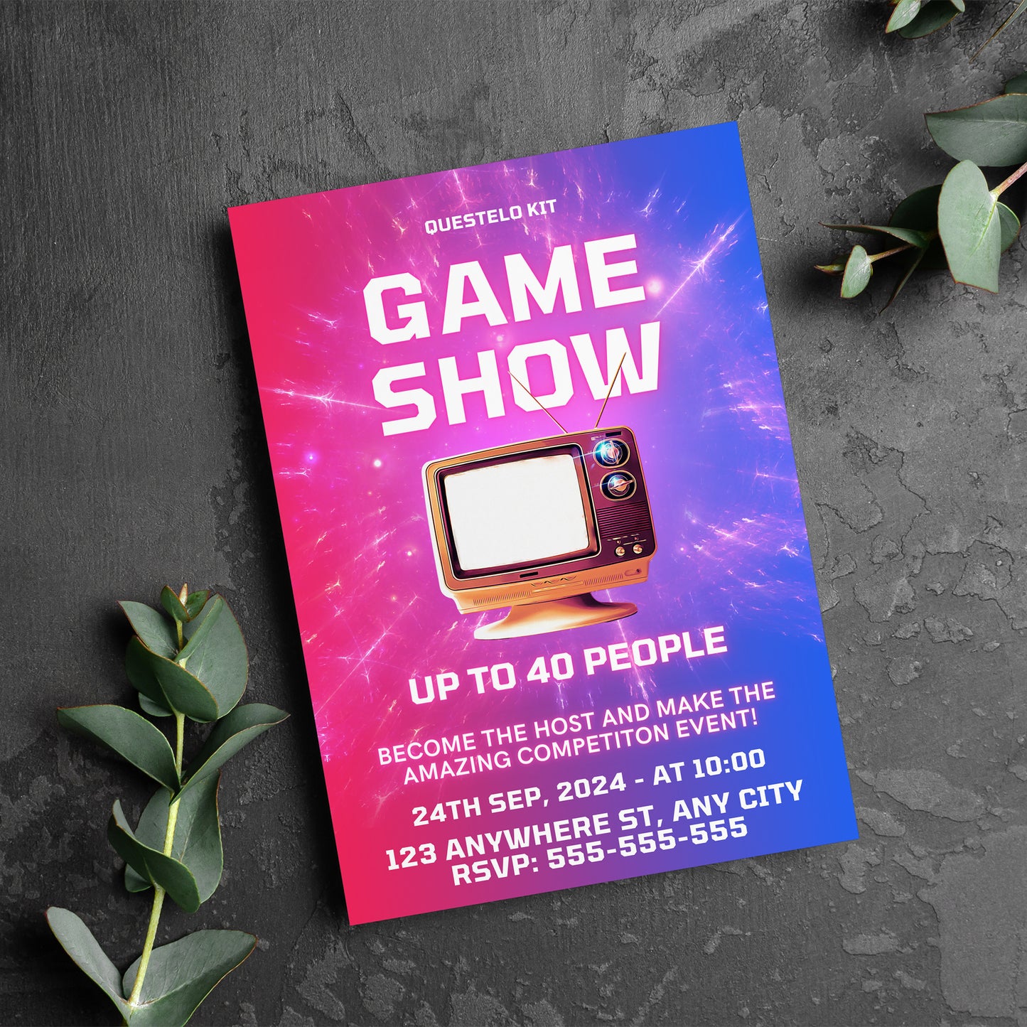 Game Show Birthday Invitation Template