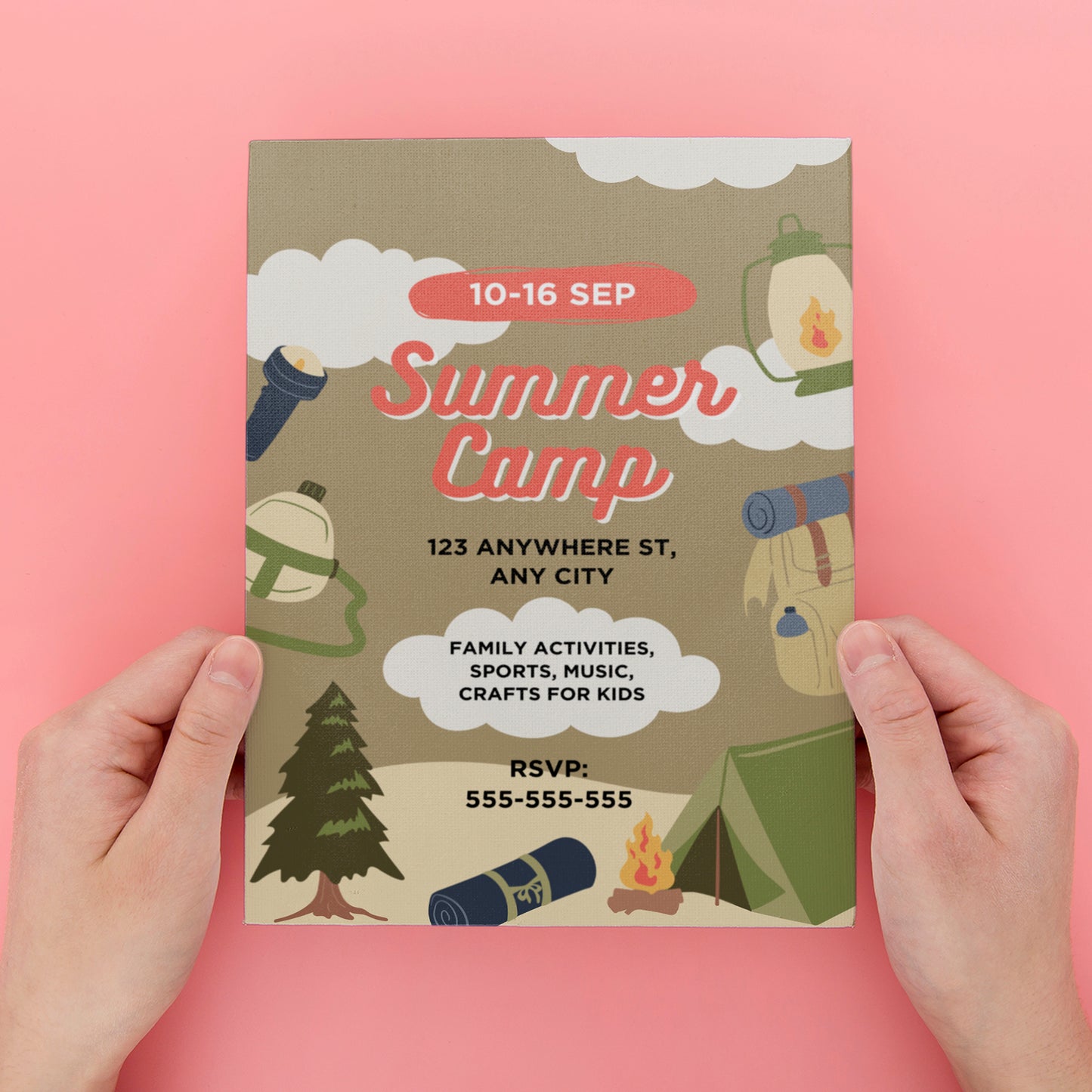 Summer Camp Bachelorette Invitation | Camping Invite Canva Template