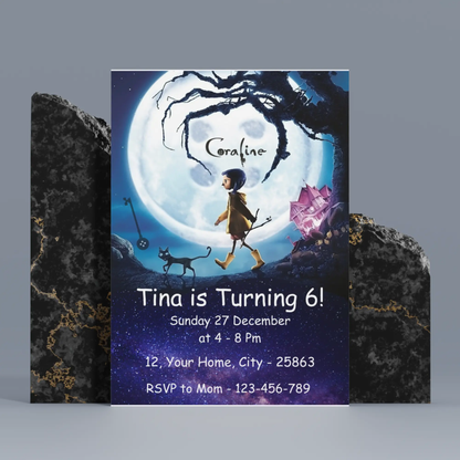 Coraline Birthday Invitation Template - CreativeRino
