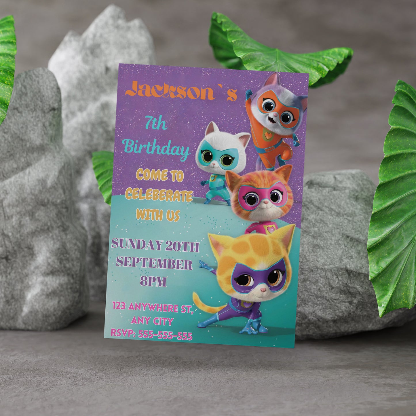 Superkitties Birthday Invitation Template