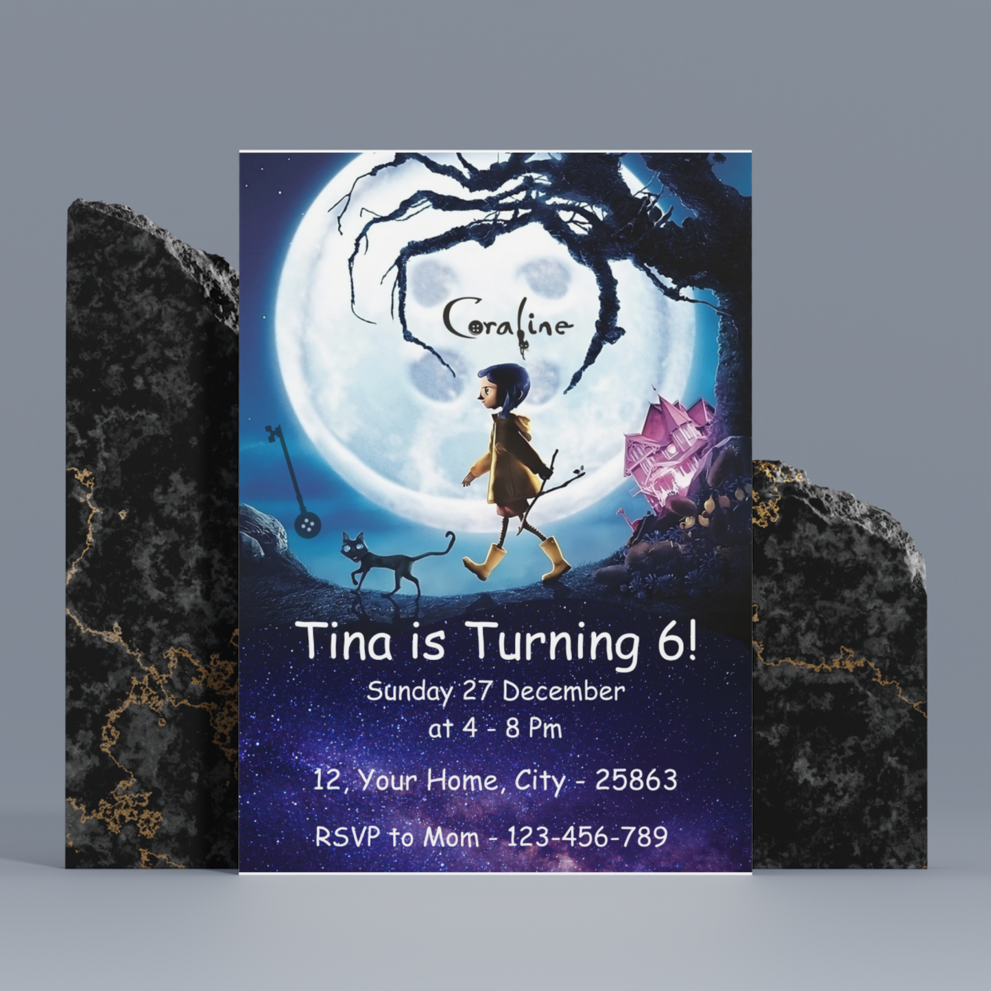 Coraline Birthday Invitation Template