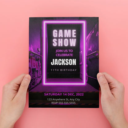 Game Show Birthday Invitation Template - CreativeRino