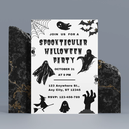 Ghost Spooktacular Halloween Party Invitation Template - CreativeRino