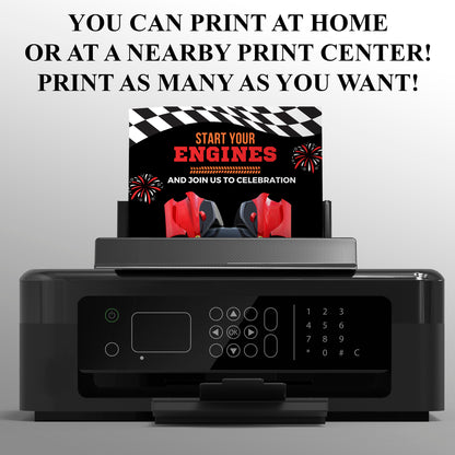 Ferrari Sport Race Car Birthday Invitation Template - CreativeRino