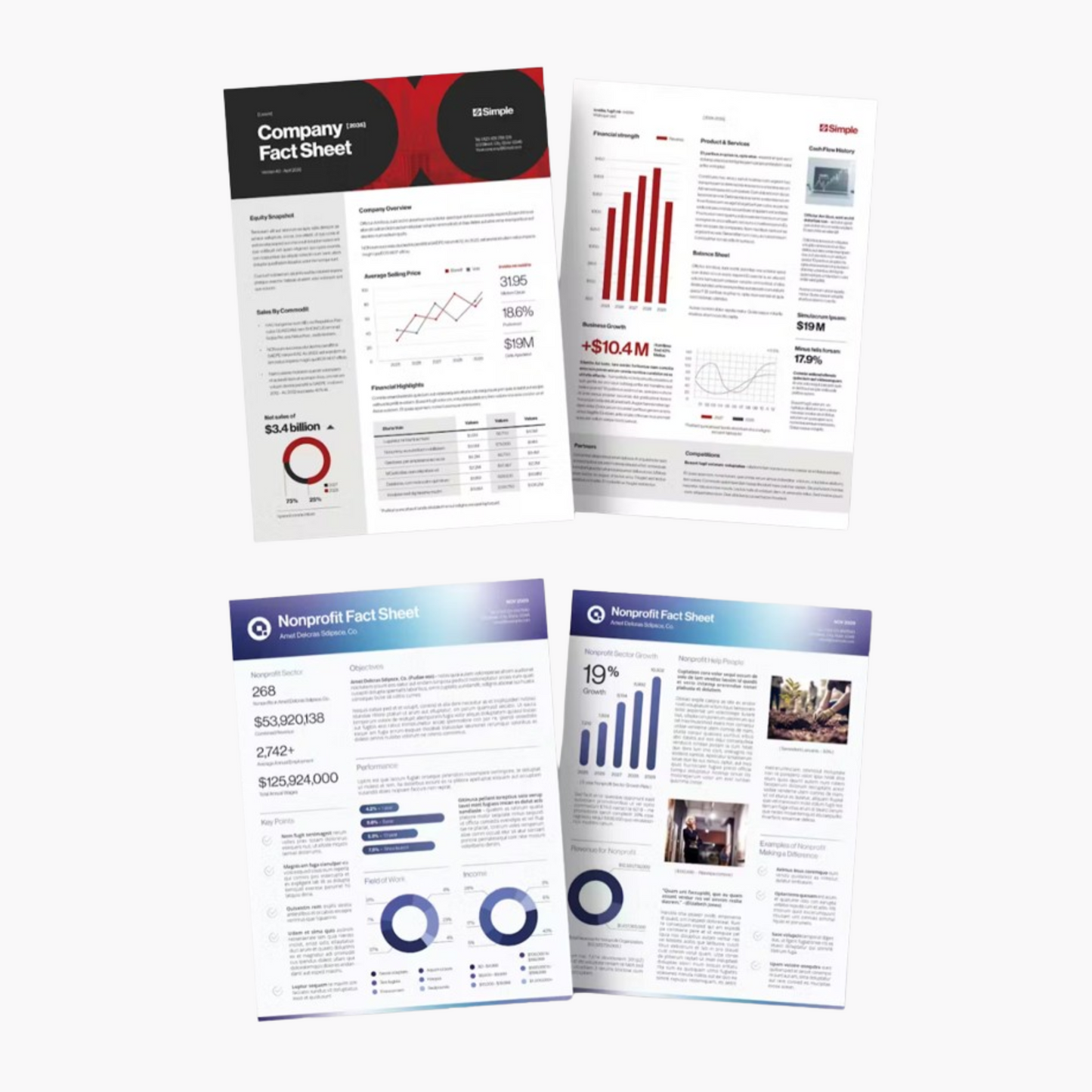 10+ Fact Sheet Template Bundle | MS Word & Indesign | Nonprofit Organization, Company, Business, Project, Financial Fact Sheet Templates