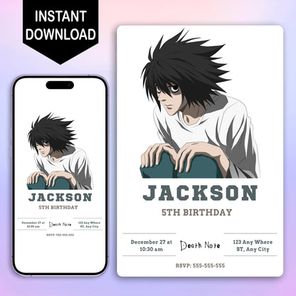 Death Note Birthday Invitation Template - CreativeRino