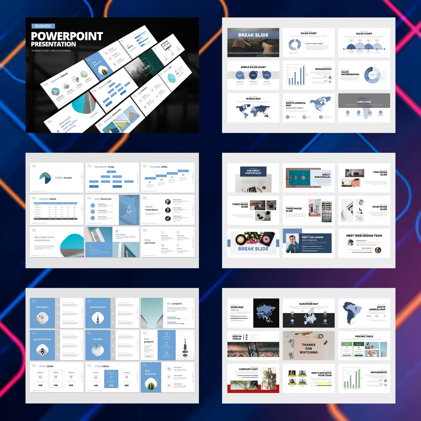 12 Business Powerpoint Presentation Template Bundle CreativeRino