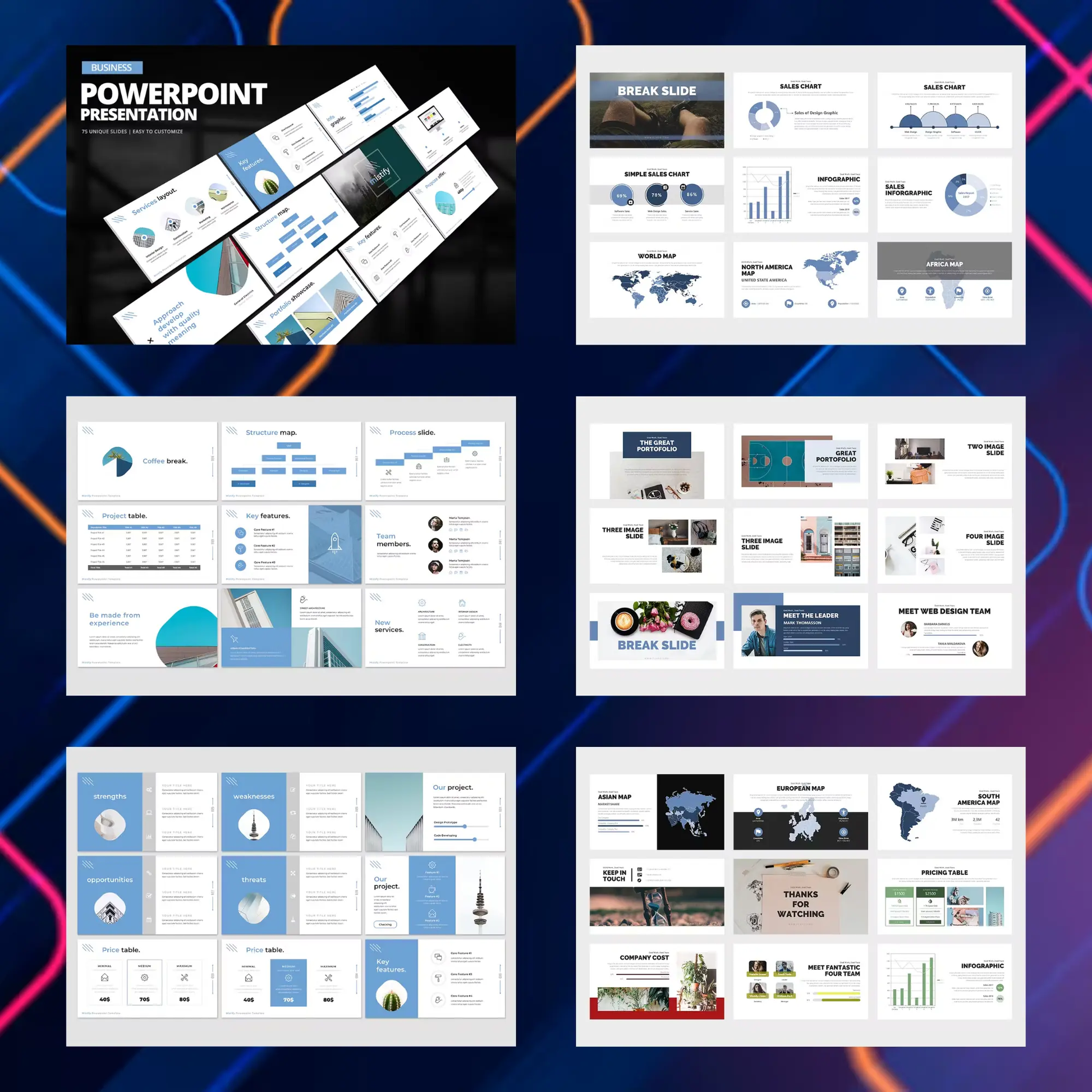 12 Business Powerpoint Presentation Template Bundle CreativeRino