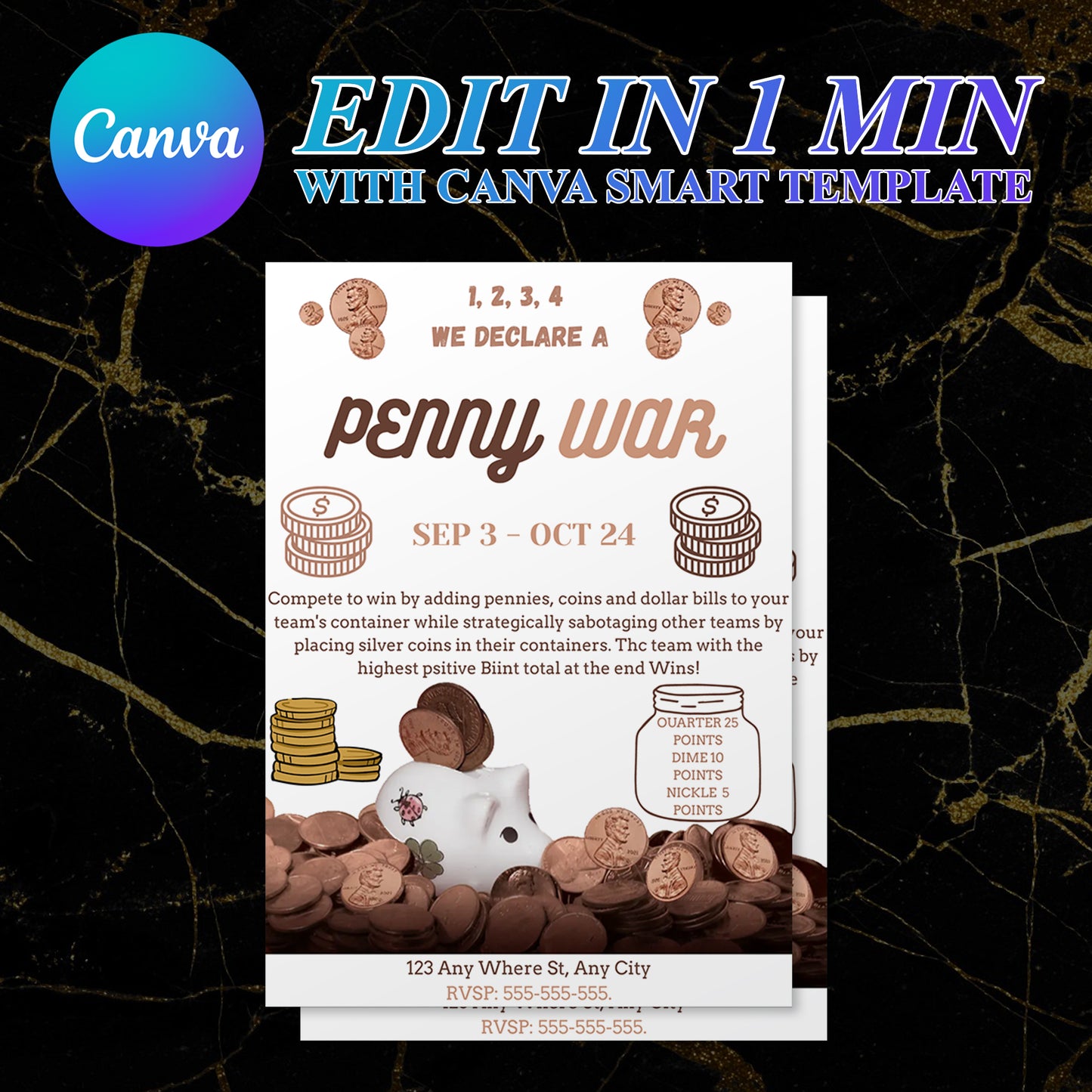 Penny War Fundraiser Flyer Template