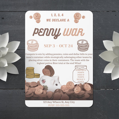 Penny War Fundraiser Flyer Template CreativeRino