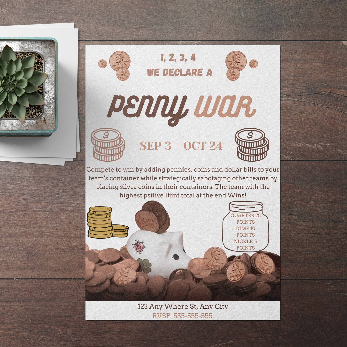 Penny War Fundraiser Flyer Template