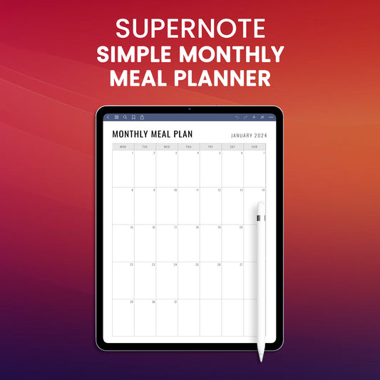 Supernote Simple Monthly Meal Planner Template