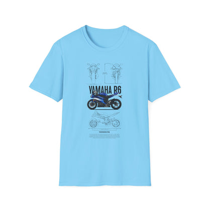 Yamaha R6 Motorcycle Softstyle T-Shirt for Riders - CreativeRino