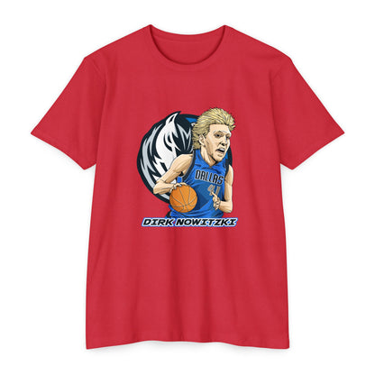 Unisex CVC Jersey T-shirt - Dirk Nowitzki Basketball Graphic Tee - CreativeRino