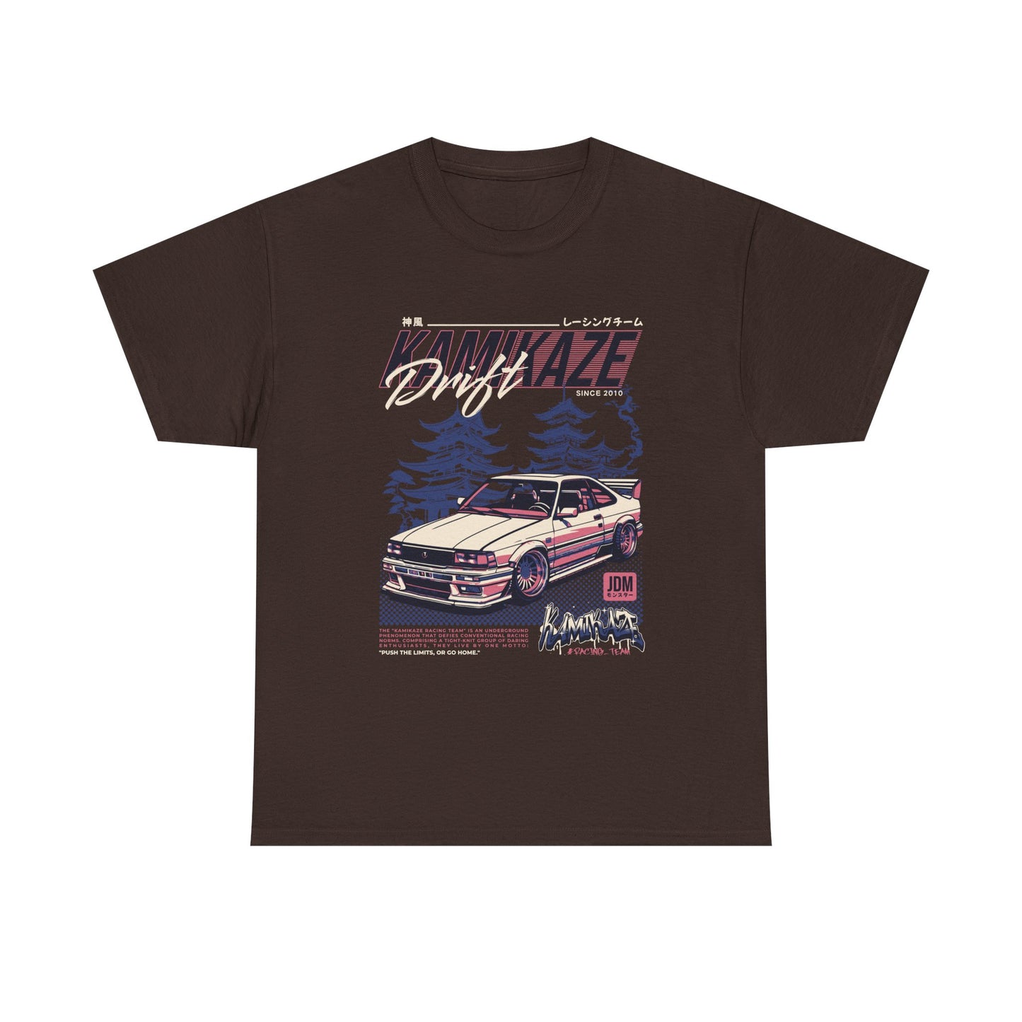 Retro Drift Car Tee - Unisex Heavy Cotton T-Shirt - CreativeRino