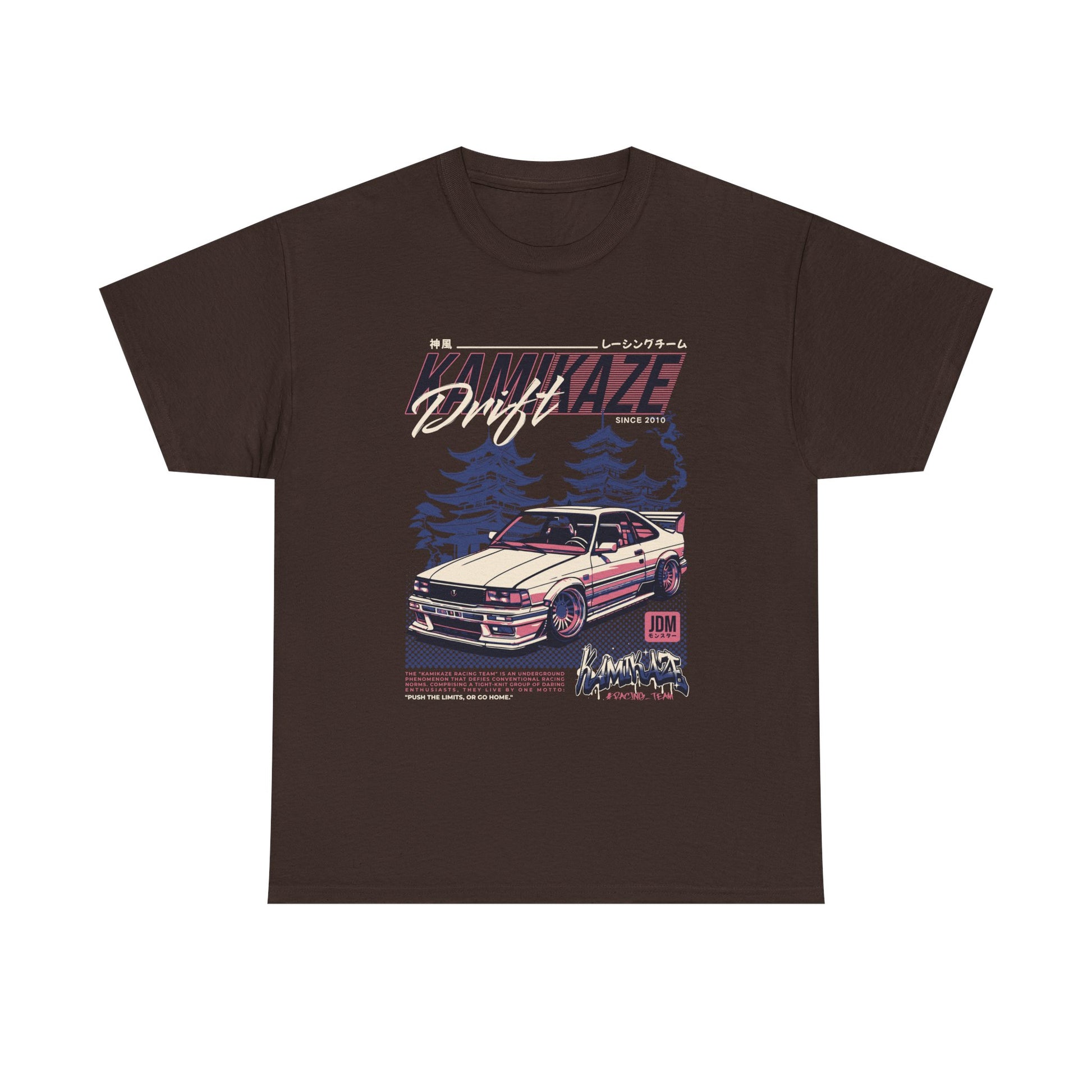 Retro Drift Car Tee - Unisex Heavy Cotton T-Shirt - CreativeRino
