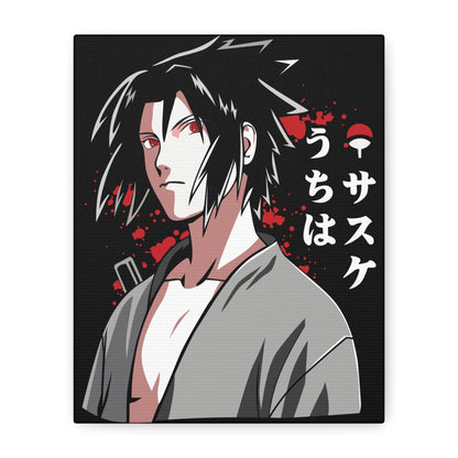 Naruto Matte Canvas Wall Art - Uchiha Sasuke Design - Anime Home Decor - CreativeRino