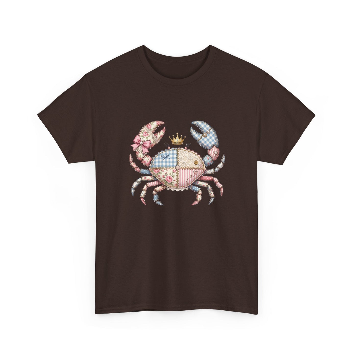 Patchwork Crab T-Shirt — Cute Coastal Animal Tee for Beach Lovers Printify