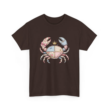 Patchwork Crab T-Shirt — Cute Coastal Animal Tee for Beach Lovers Printify