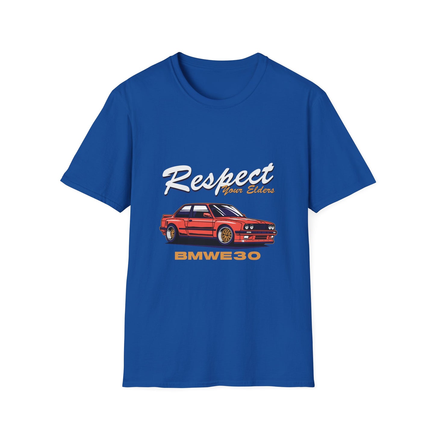 Respect Your Elders BMW E30 Unisex Softstyle T-Shirt - CreativeRino