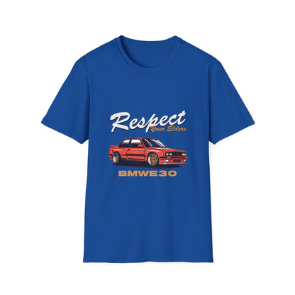 Respect Your Elders BMW E30 Unisex Softstyle T-Shirt - CreativeRino