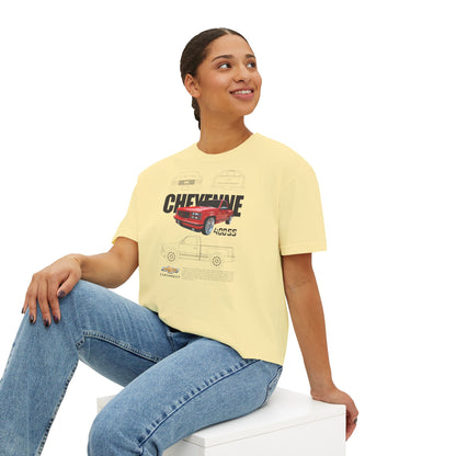 Chevrolet Cheyene 400 SS Boxy Tee for Women - Retro Car Graphic T-Shirt - CreativeRino