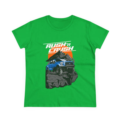 Adventure Awaits Women's Cotton Tee - Off-Roading Jeep Graphic T-shirt - CreativeRino
