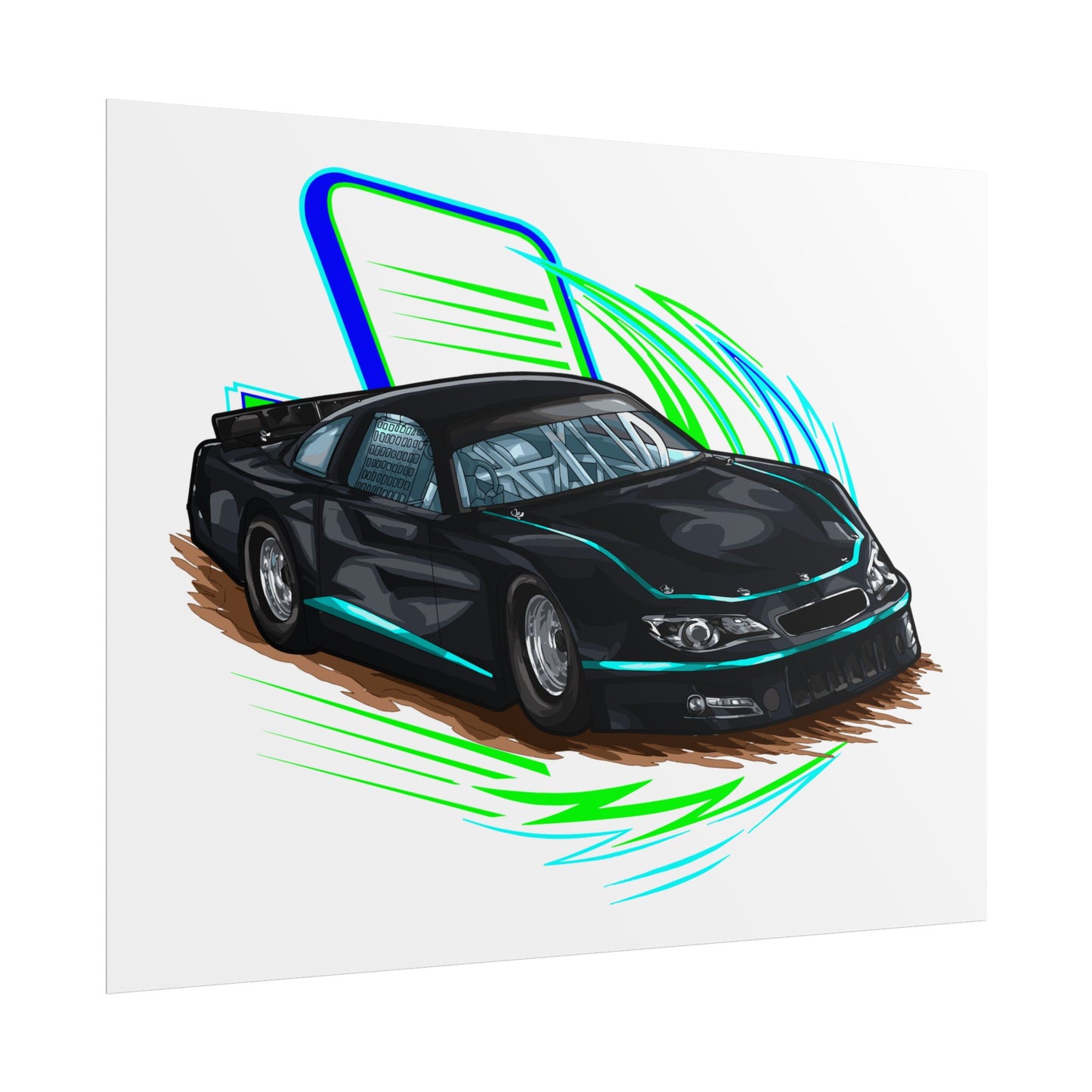 Racing Car Rolled Poster - High-Speed Car Art for Car Enthusiasts and Collectors - CreativeRino