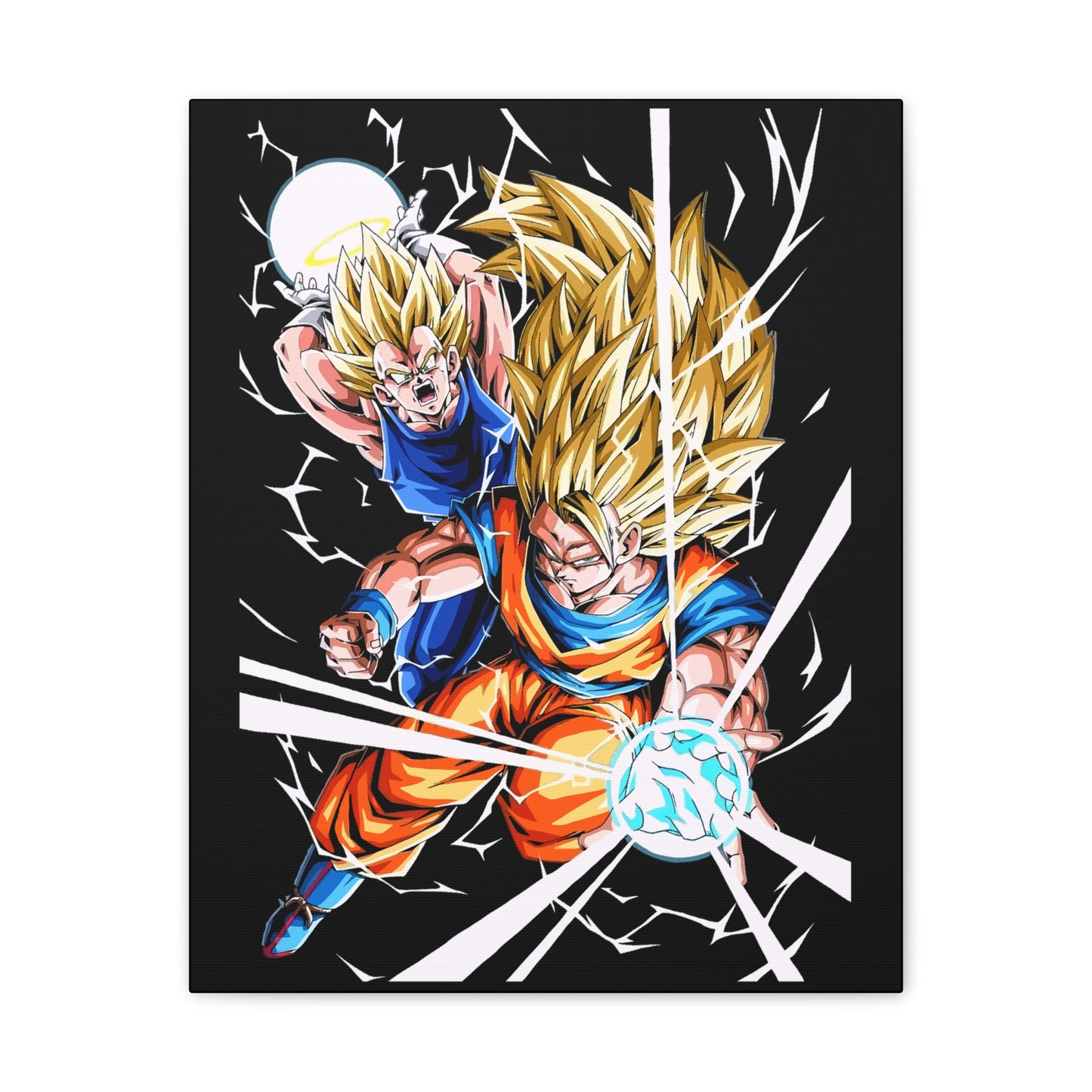 Dragon Ball Z Canvas Art Print - Energetic Super Saiyan Artwork - CreativeRino