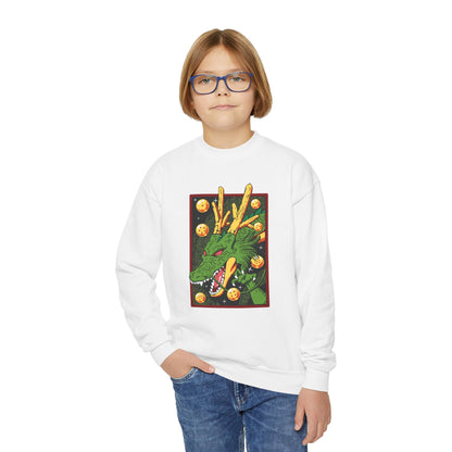 Youth Dragon Ball Crewneck Sweatshirt | Retro Anime Dragon Design for Fans - CreativeRino