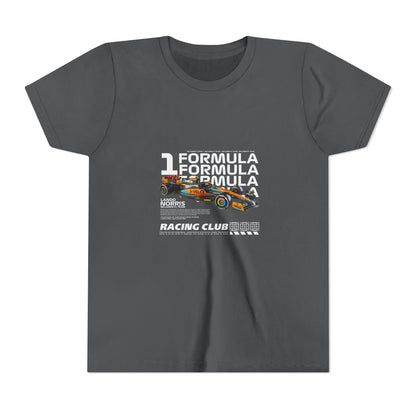 Formula 1 Racing Club Youth Tee - Cool Black Short Sleeve T-shirt for Young Fans - CreativeRino