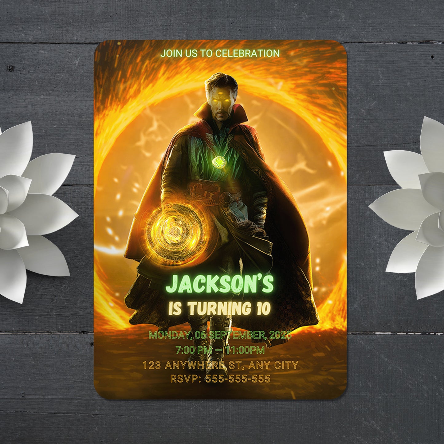 Doctor Strange Birthday Invitation Template - CreativeRino