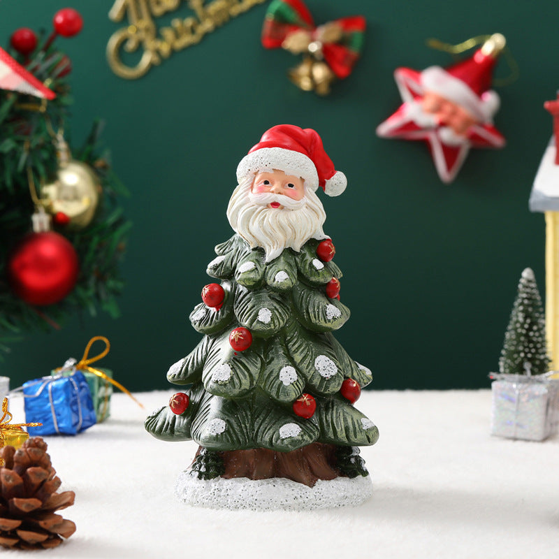 Handcrafted Resin Christmas Tree Figurine | Desktop Holiday Scene Decoration & Gift eprolo