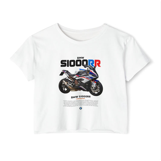 BMW S1000RR Women's Festival Crop Top - Stylish Motorcycle T-shirt - CreativeRino